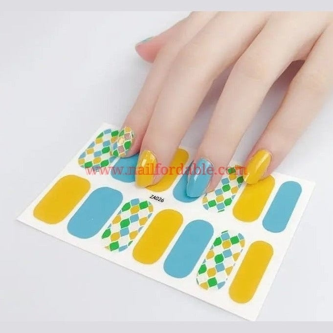 Rhombuses patterns Nail Wraps | Semi Cured Gel Wraps | Gel Nail Wraps |Nail Polish | Nail Stickers