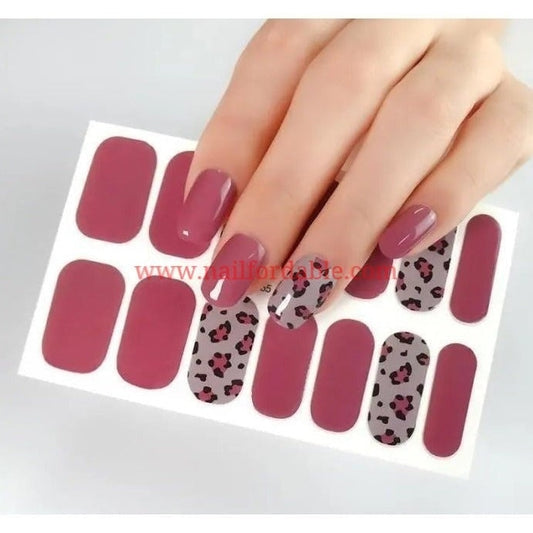 Leopard accents Nail Wraps | Semi Cured Gel Wraps | Gel Nail Wraps |Nail Polish | Nail Stickers