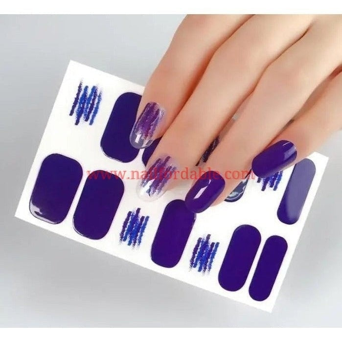 Blue Crayon marks Nail Wraps | Semi Cured Gel Wraps | Gel Nail Wraps |Nail Polish | Nail Stickers