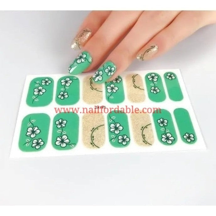 Whitel Flowers string Nail Wraps | Semi Cured Gel Wraps | Gel Nail Wraps |Nail Polish | Nail Stickers