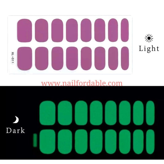Purple Luminous | Nail Wraps | Nail Stickers | Nail Strips | Gel Nails | Nail Polish Wraps - Nailfordable
