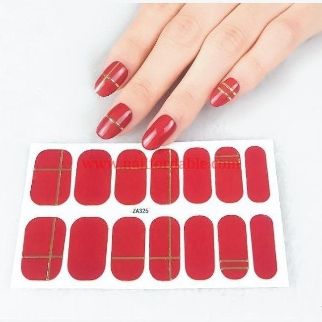 Gold lines Nail Wraps Nail Stickers Nail Strips Gel Nails