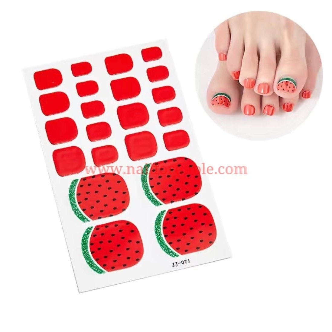 Watermelon Nail Wraps | Semi Cured Gel Wraps | Gel Nail Wraps |Nail Polish | Nail Stickers