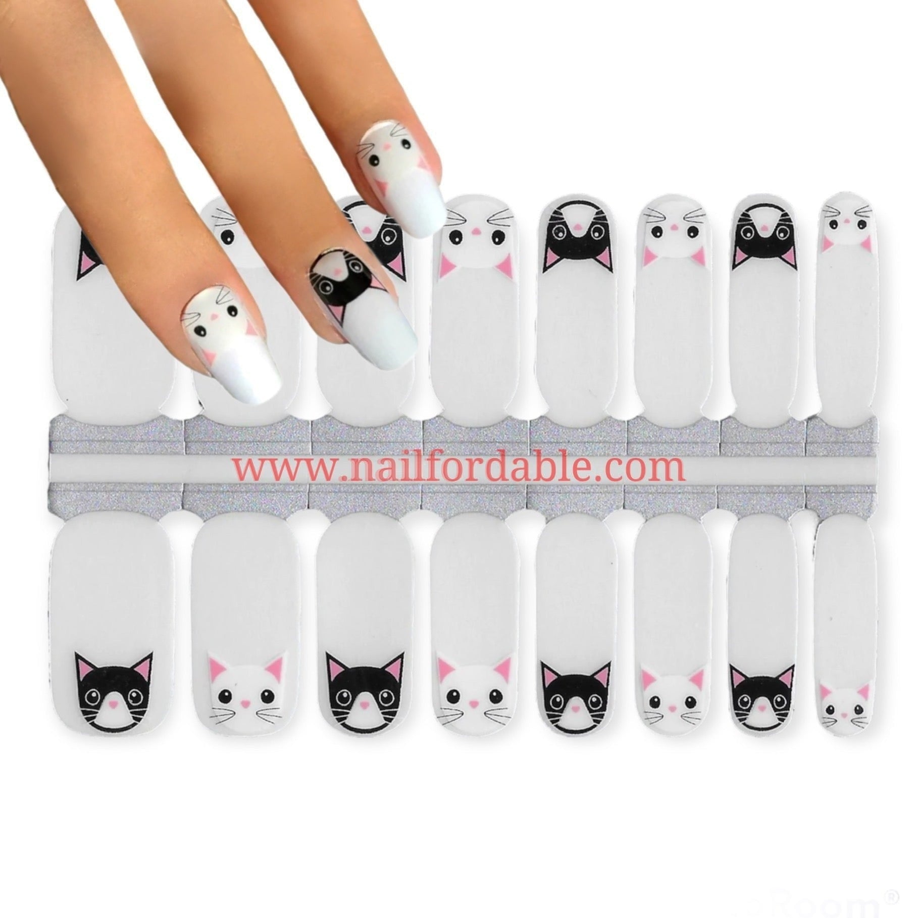 Cats (transparent overlay) Nail Wraps Nail Stickers Nail Strips
