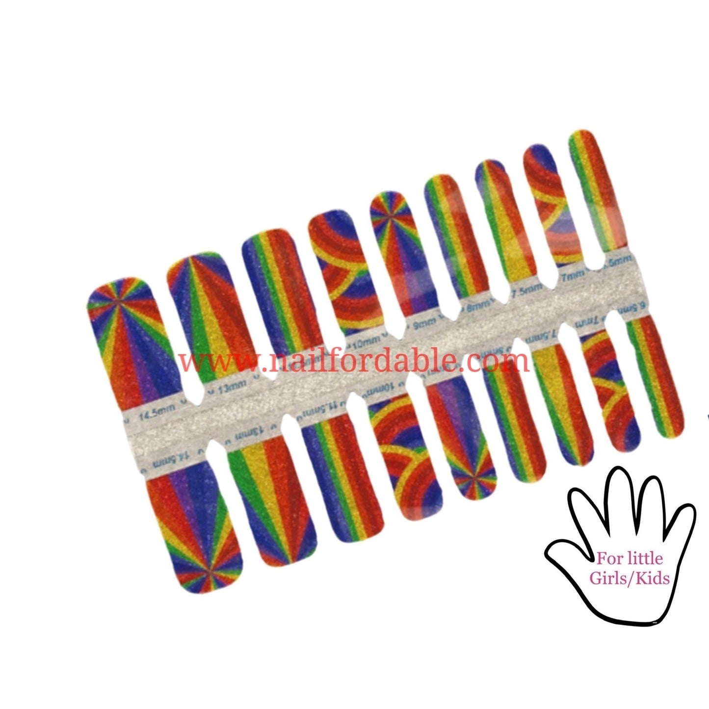 Rainbows Glitter Nail Wraps | Semi Cured Gel Wraps | Gel Nail Wraps |Nail Polish | Nail Stickers
