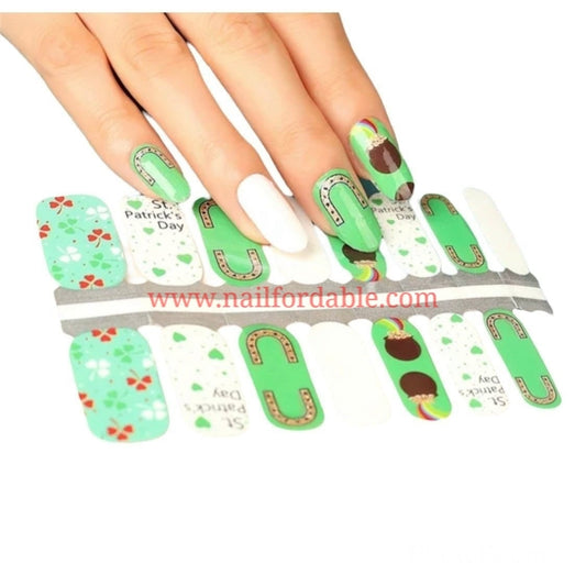 St. Patrick's day Nail Wraps | Semi Cured Gel Wraps | Gel Nail Wraps |Nail Polish | Nail Stickers
