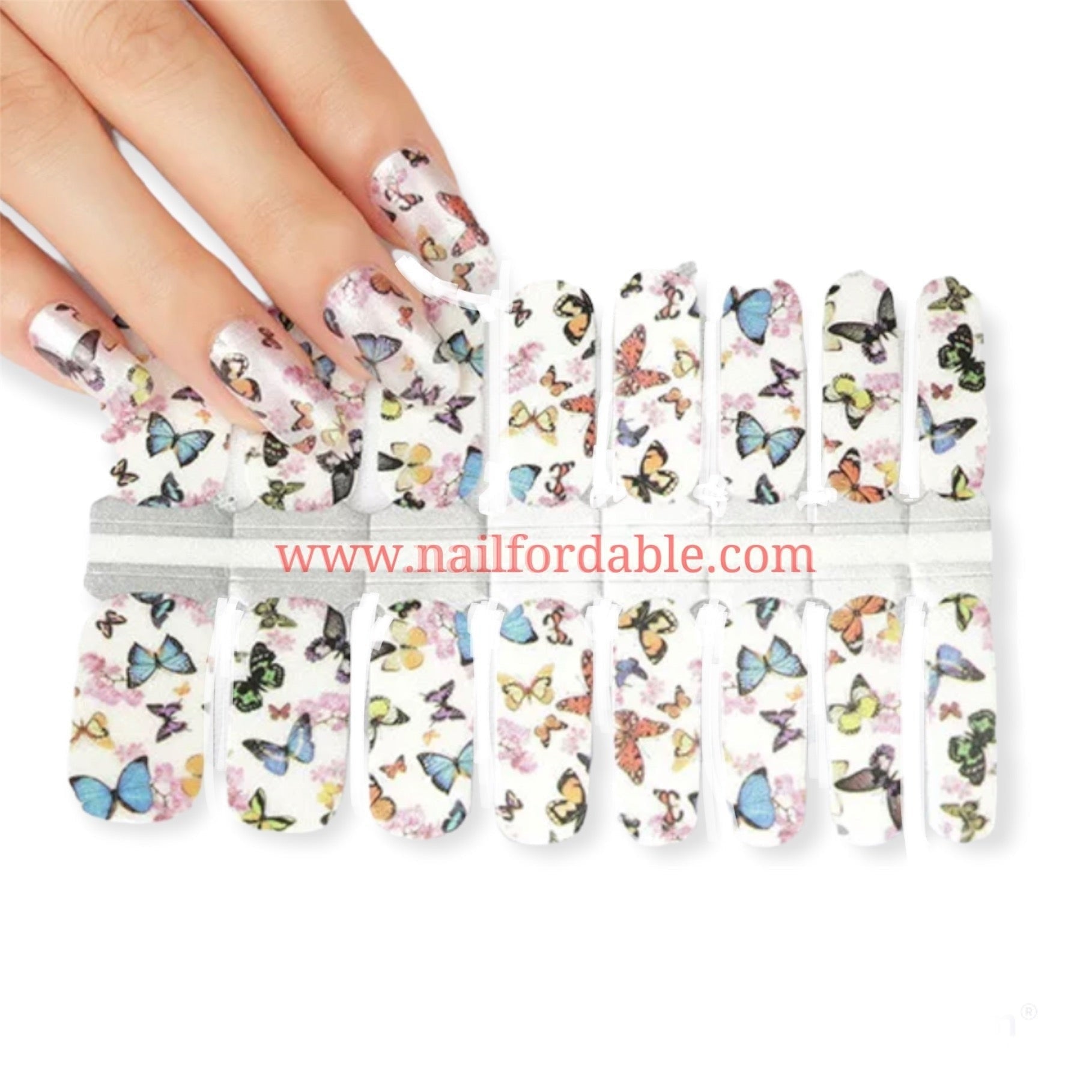 Valley of the Butterflies Nail Wraps | Semi Cured Gel Wraps | Gel Nail Wraps |Nail Polish | Nail Stickers