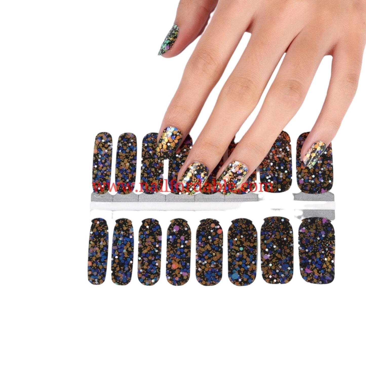 Sparkling Colors Nail Wraps | Semi Cured Gel Wraps | Gel Nail Wraps |Nail Polish | Nail Stickers