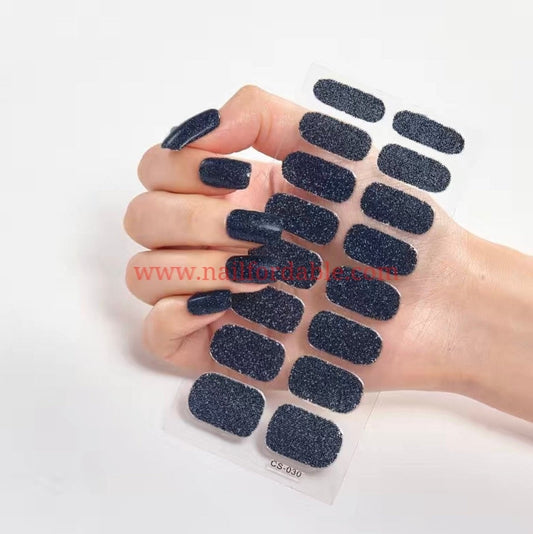 Black glitter | Nail Wraps | Nail Stickers | Nail Strips | Gel Nails | Nail Polish Wraps - Nailfordable