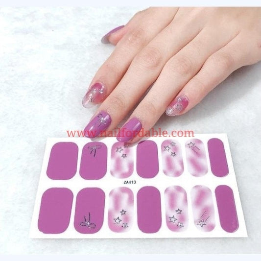 Silver stars | Nail Wraps | Nail Stickers | Nail Strips | Gel Nails | Nail Polish Wraps - Nailfordable