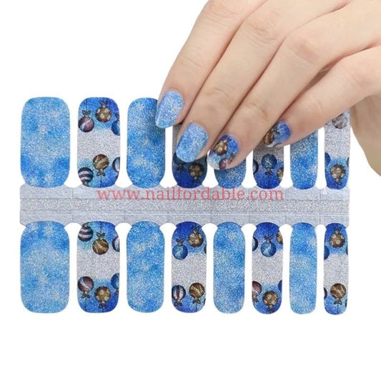 Ornaments glitter Nail Wraps | Semi Cured Gel Wraps | Gel Nail Wraps |Nail Polish | Nail Stickers