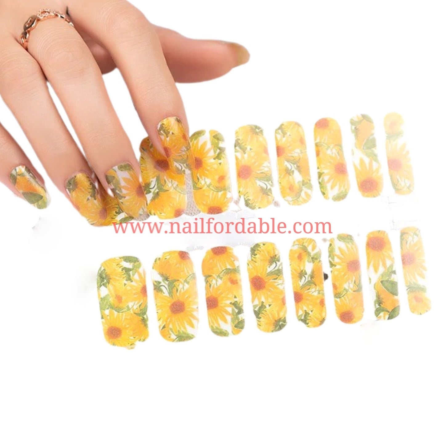 Sunflowers paradise Nail Wraps | Semi Cured Gel Wraps | Gel Nail Wraps |Nail Polish | Nail Stickers