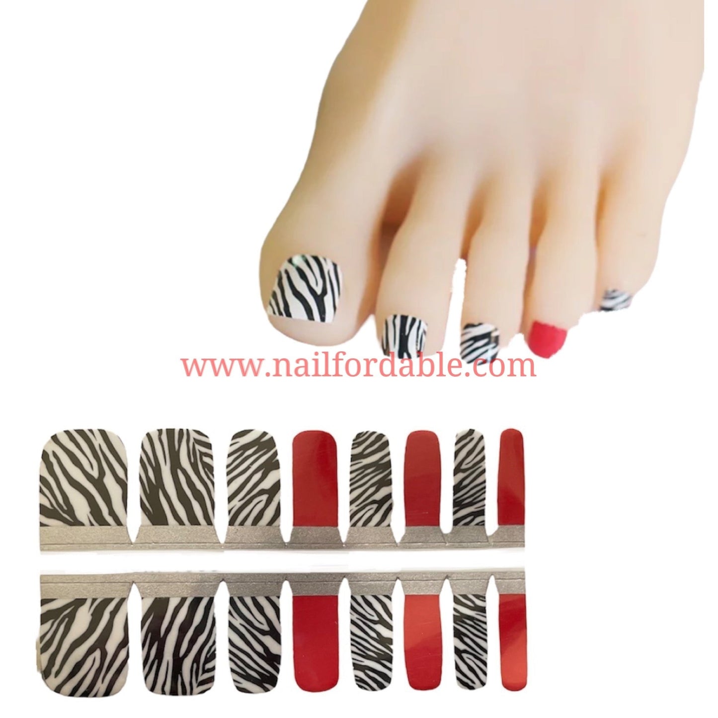 Zebra accents Nail Wraps | Semi Cured Gel Wraps | Gel Nail Wraps |Nail Polish | Nail Stickers