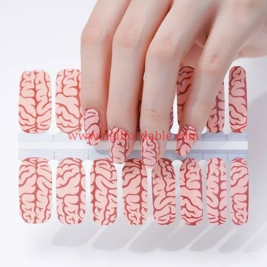 Brain Nail Wraps | Semi Cured Gel Wraps | Gel Nail Wraps |Nail Polish | Nail Stickers