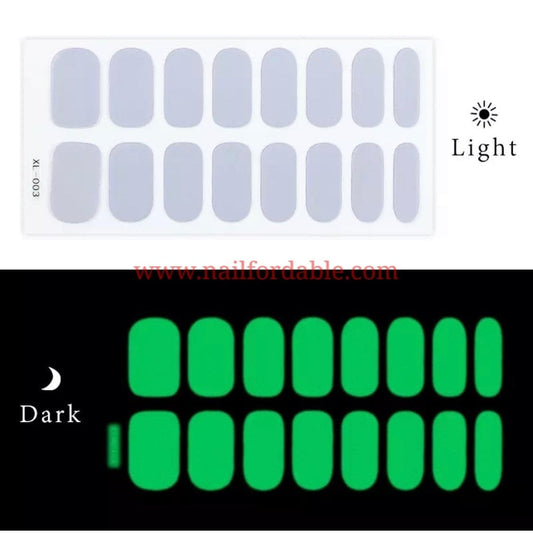 Light Gray Luminous | Nail Wraps | Nail Stickers | Nail Strips | Gel Nails | Nail Polish Wraps - Nailfordable