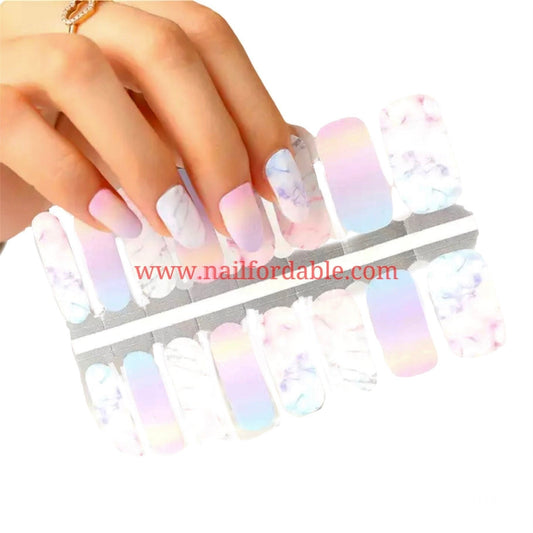 Pink Marble Sky Nail Wraps | Semi Cured Gel Wraps | Gel Nail Wraps |Nail Polish | Nail Stickers