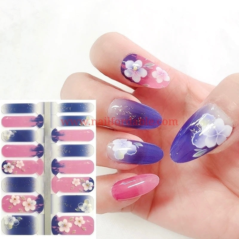 Spring Blossom Crystal Wraps Nail Wraps | Semi Cured Gel Wraps | Gel Nail Wraps |Nail Polish | Nail Stickers