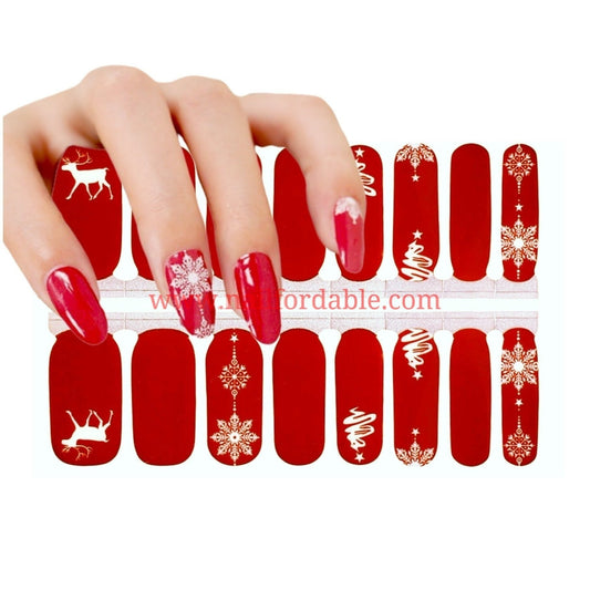 Christmas tree Nail Wraps | Semi Cured Gel Wraps | Gel Nail Wraps |Nail Polish | Nail Stickers
