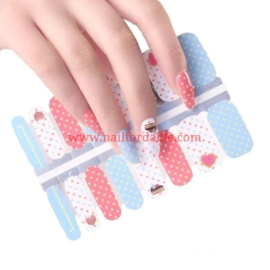 Treats of love Nail Wraps | Semi Cured Gel Wraps | Gel Nail Wraps |Nail Polish | Nail Stickers