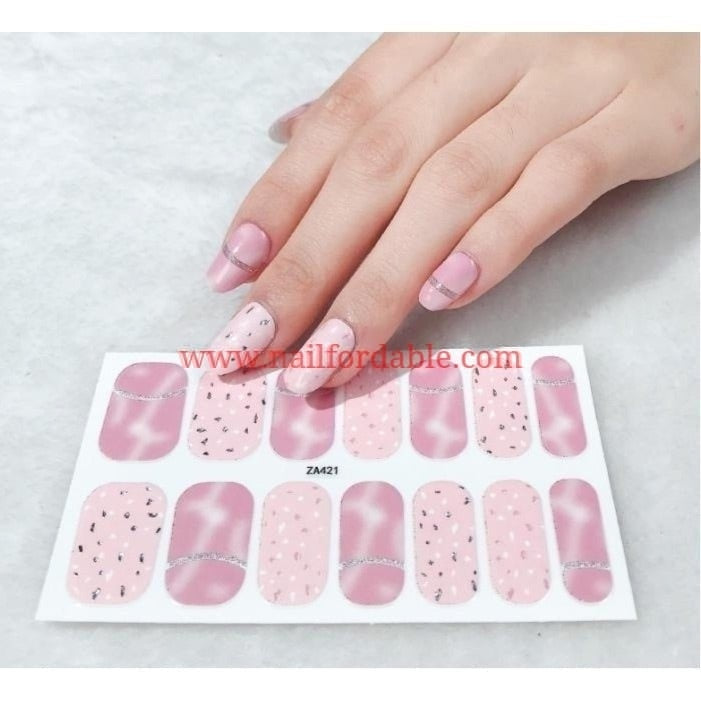 Pink gemstone Nail Wraps | Semi Cured Gel Wraps | Gel Nail Wraps |Nail Polish | Nail Stickers
