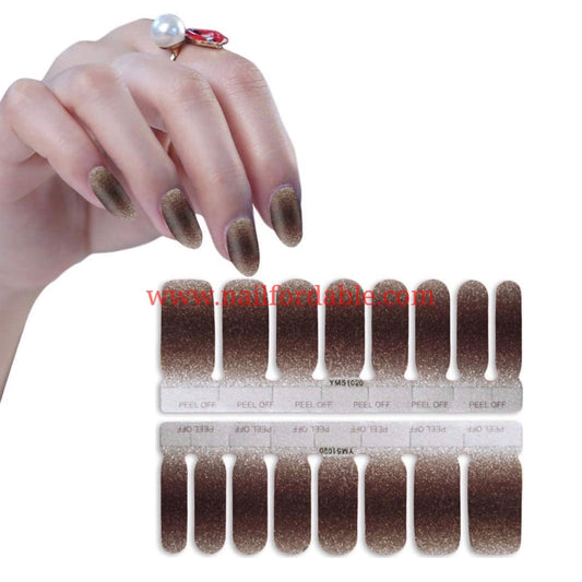 Brown gradient | Nail Wraps | Nail Stickers | Nail Strips | Gel Nails | Nail Polish Wraps - Nailfordable