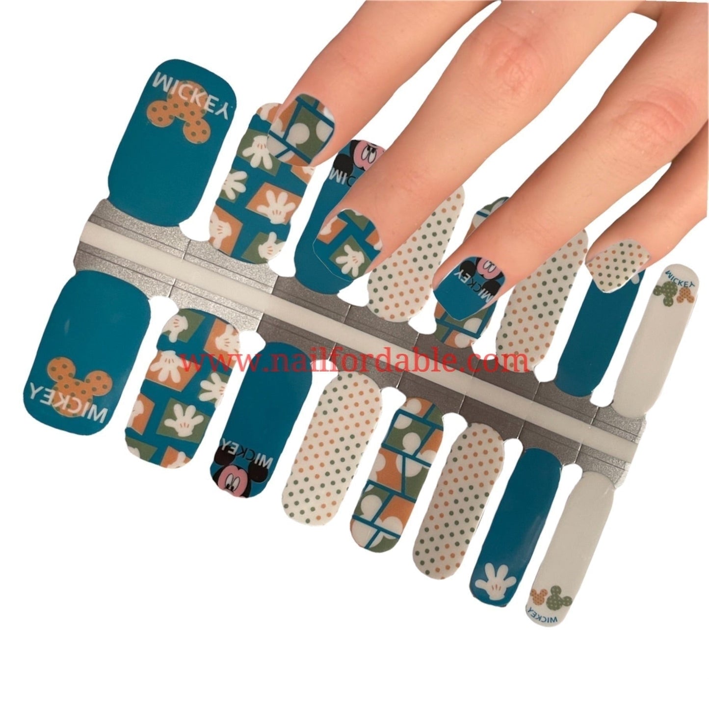 Disney - Simply Mickey Nail Wraps | Semi Cured Gel Wraps | Gel Nail Wraps |Nail Polish | Nail Stickers