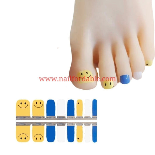 Happy face | Nail Wraps | Nail Stickers | Nail Strips | Gel Nails | Nail Polish Wraps - Nailfordable