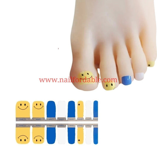 Happy face | Nail Wraps | Nail Stickers | Nail Strips | Gel Nails | Nail Polish Wraps - Nailfordable