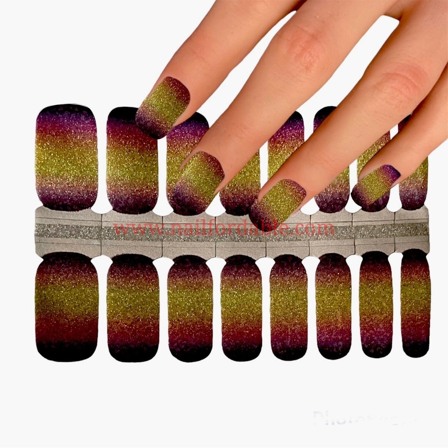 Gradient Queen Nail Wraps | Semi Cured Gel Wraps | Gel Nail Wraps |Nail Polish | Nail Stickers