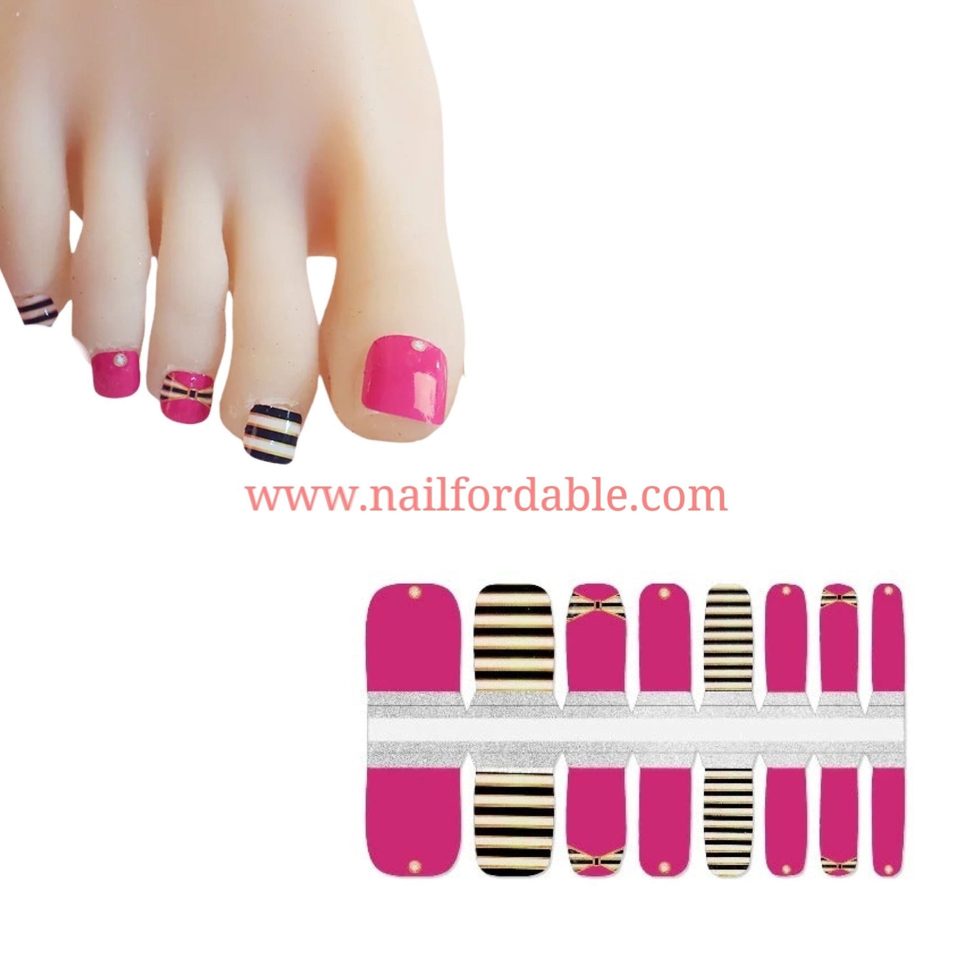 Pink Bee Nail Wraps | Semi Cured Gel Wraps | Gel Nail Wraps |Nail Polish | Nail Stickers