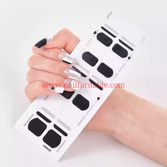 Black and white french tips Nail Wraps | Semi Cured Gel Wraps | Gel Nail Wraps |Nail Polish | Nail Stickers