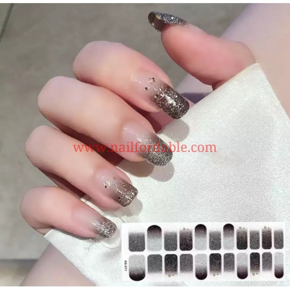 Shadow french tips Nail Wraps | Semi Cured Gel Wraps | Gel Nail Wraps |Nail Polish | Nail Stickers