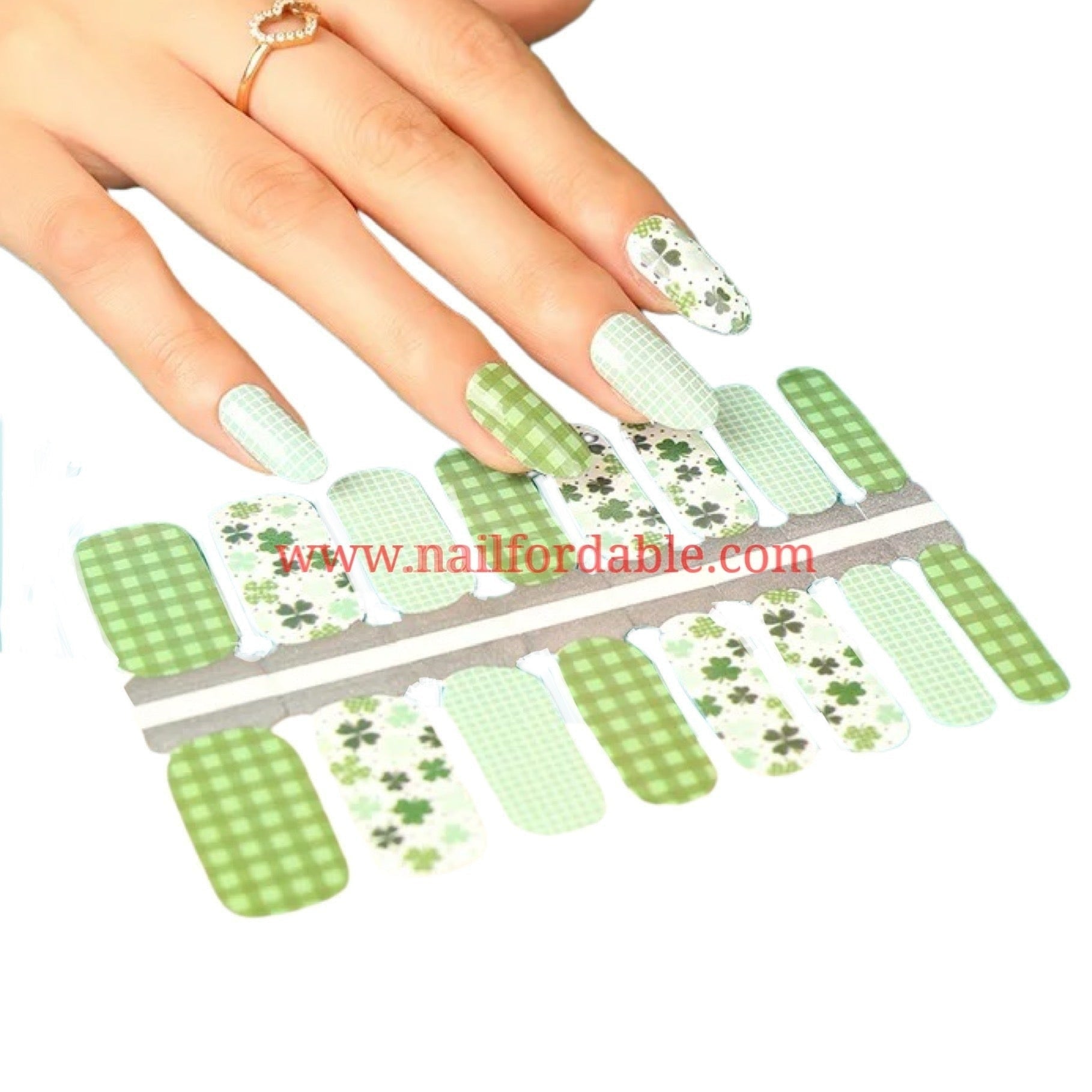 Lucky Shamrocks Nail Wraps | Semi Cured Gel Wraps | Gel Nail Wraps |Nail Polish | Nail Stickers