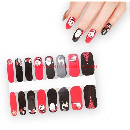 Santaâ€™s crew Nail Wraps | Semi Cured Gel Wraps | Gel Nail Wraps |Nail Polish | Nail Stickers