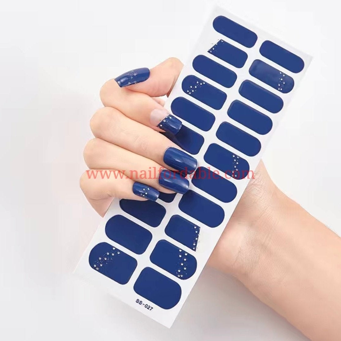 Blue world French tips Nail Wraps | Semi Cured Gel Wraps | Gel Nail Wraps |Nail Polish | Nail Stickers