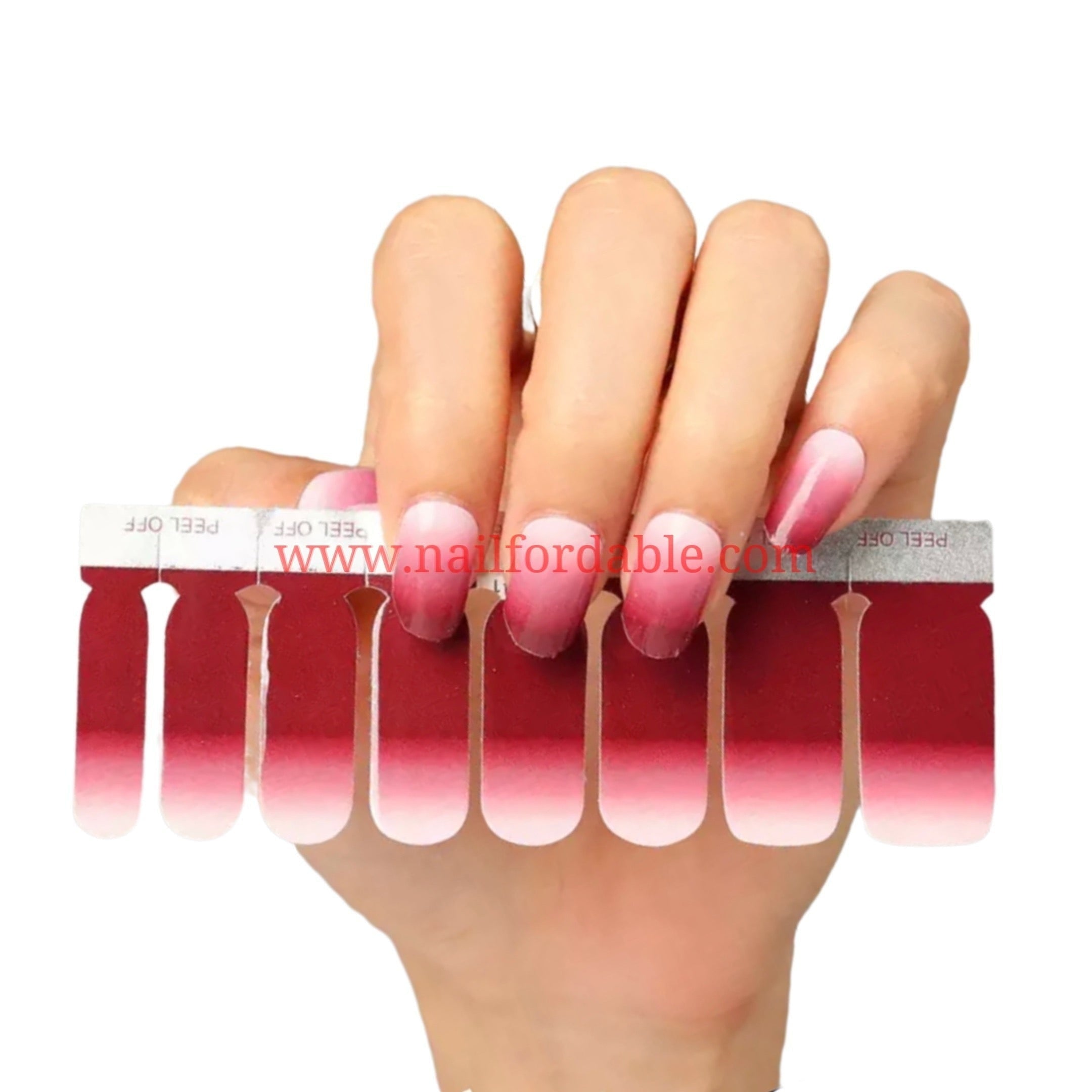 Burgundy and white Nail Wraps Nail Stickers Nail Strips Gel