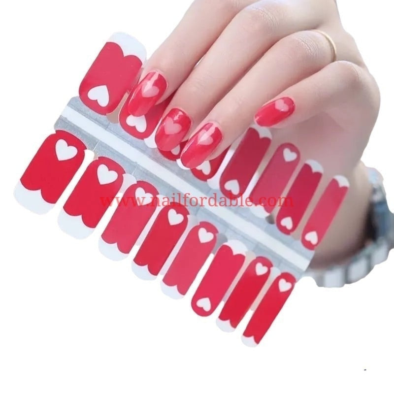 Love Heart Nail Wraps | Semi Cured Gel Wraps | Gel Nail Wraps |Nail Polish | Nail Stickers