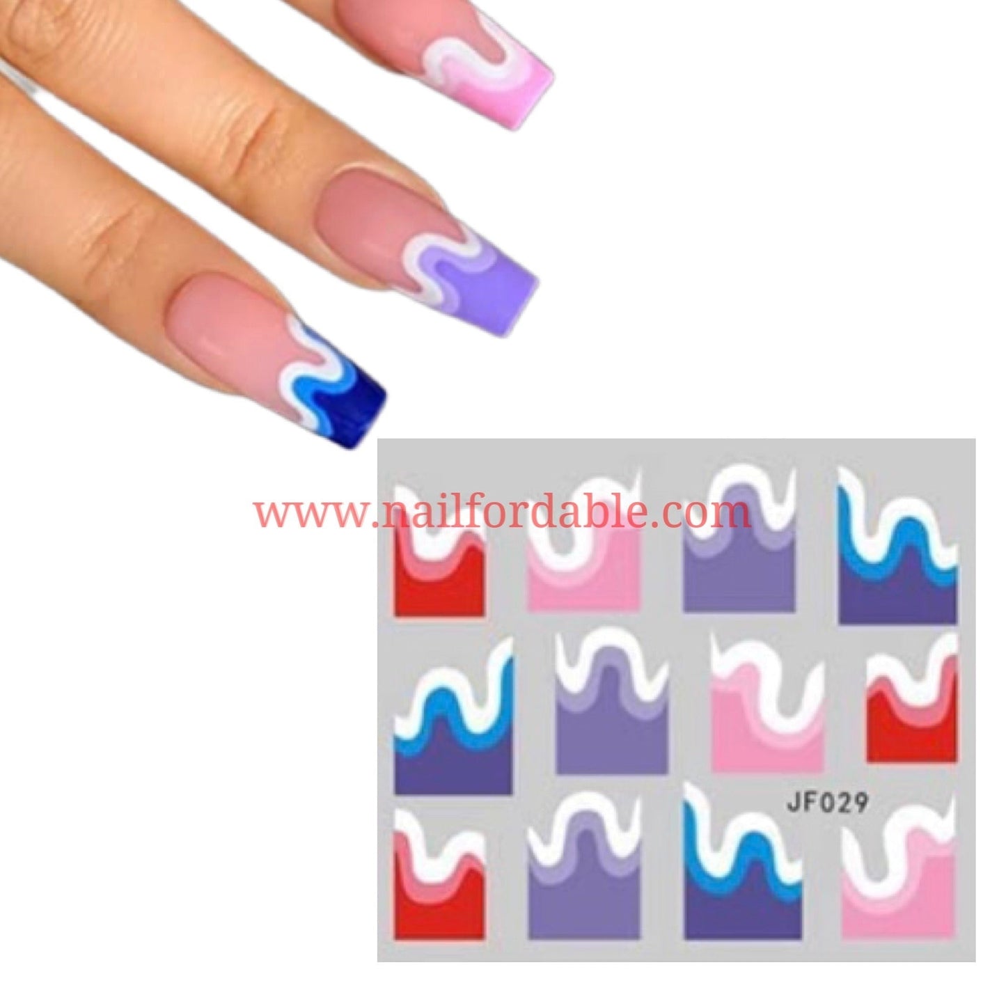 Curves water decal Nail Wraps | Semi Cured Gel Wraps | Gel Nail Wraps |Nail Polish | Nail Stickers