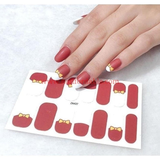 Yellow bows | Nail Wraps | Nail Stickers | Nail Strips | Gel Nails | Nail Polish Wraps - Nailfordable