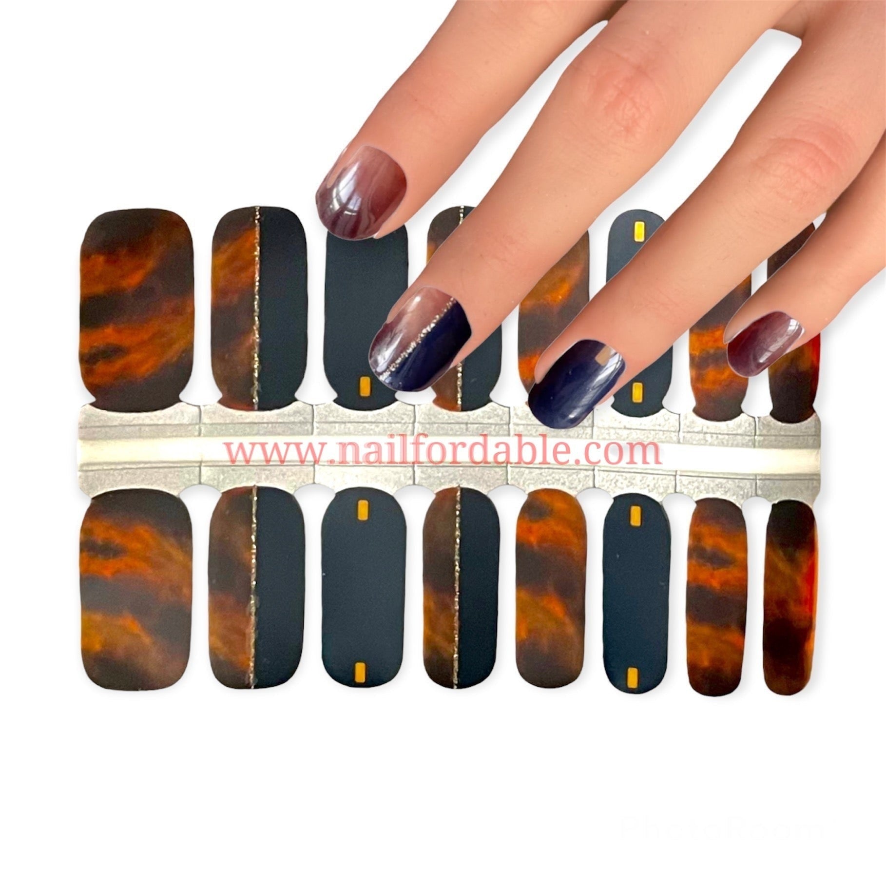 Brown sky Nail Wraps | Semi Cured Gel Wraps | Gel Nail Wraps |Nail Polish | Nail Stickers
