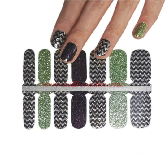 Zig zag Waves Nail Wraps | Semi Cured Gel Wraps | Gel Nail Wraps |Nail Polish | Nail Stickers