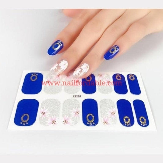 Flowers and mirrors Nail Wraps | Semi Cured Gel Wraps | Gel Nail Wraps |Nail Polish | Nail Stickers