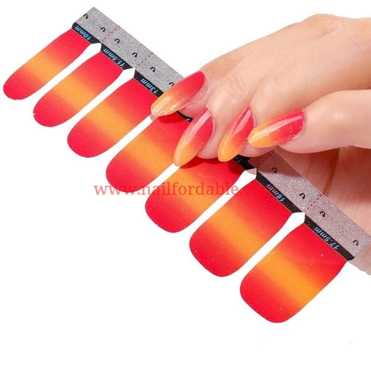 Orange to Yellow Nail Wraps | Semi Cured Gel Wraps | Gel Nail Wraps |Nail Polish | Nail Stickers