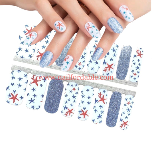 Red-knobbed starfish Nail Wraps | Semi Cured Gel Wraps | Gel Nail Wraps |Nail Polish | Nail Stickers