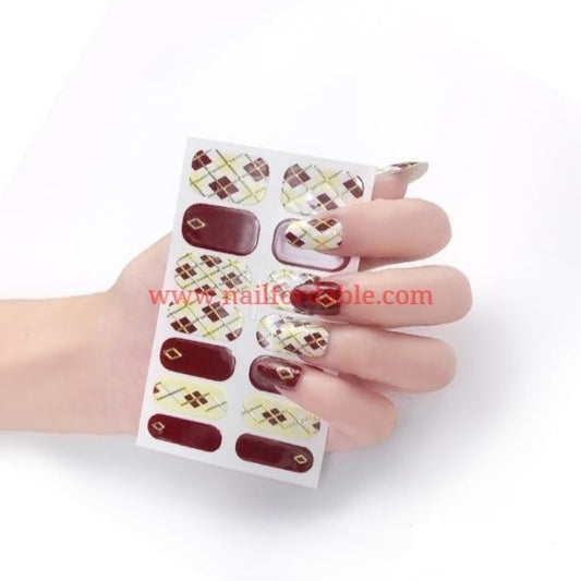 Rhombus design | Nail Wraps | Nail Stickers | Nail Strips | Gel Nails | Nail Polish Wraps - Nailfordable
