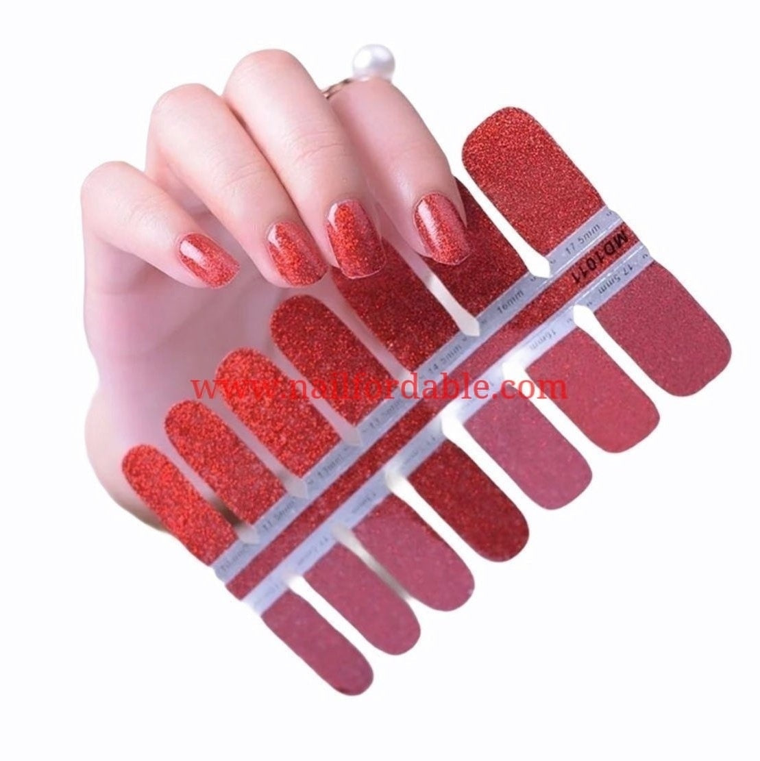 Red glitter Nail Wraps | Semi Cured Gel Wraps | Gel Nail Wraps |Nail Polish | Nail Stickers