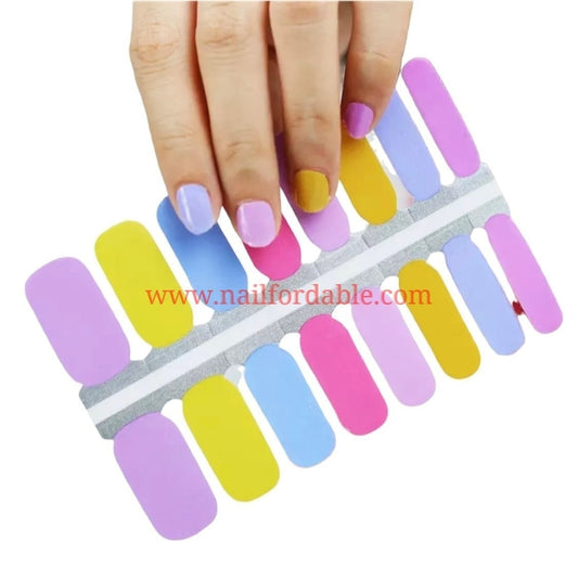 Multi colors solids | Nail Wraps | Nail Stickers | Nail Strips | Gel Nails | Nail Polish Wraps - Nailfordable