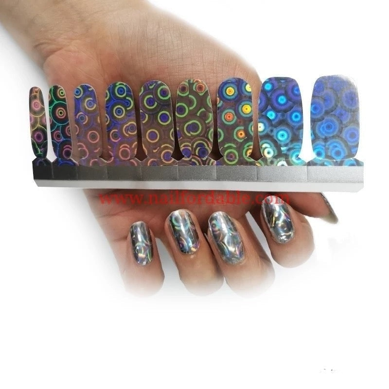 Silver bubbles Chrome Nail Wraps | Semi Cured Gel Wraps | Gel Nail Wraps |Nail Polish | Nail Stickers