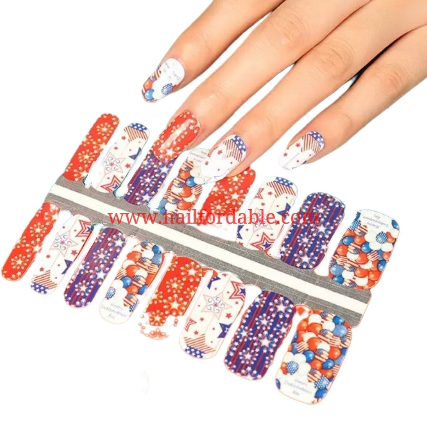 Happy independence day! Nail Wraps | Semi Cured Gel Wraps | Gel Nail Wraps |Nail Polish | Nail Stickers