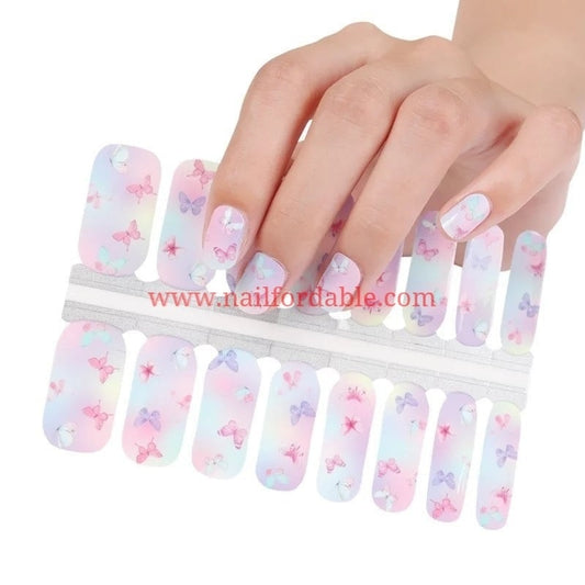 Butterflies Paradise Nail Wraps | Semi Cured Gel Wraps | Gel Nail Wraps |Nail Polish | Nail Stickers